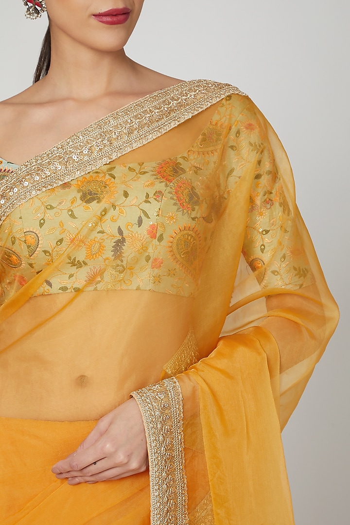 Mango Embroidered Party Wear Saree Set by Renee Label at Pernia's Pop Up Shop