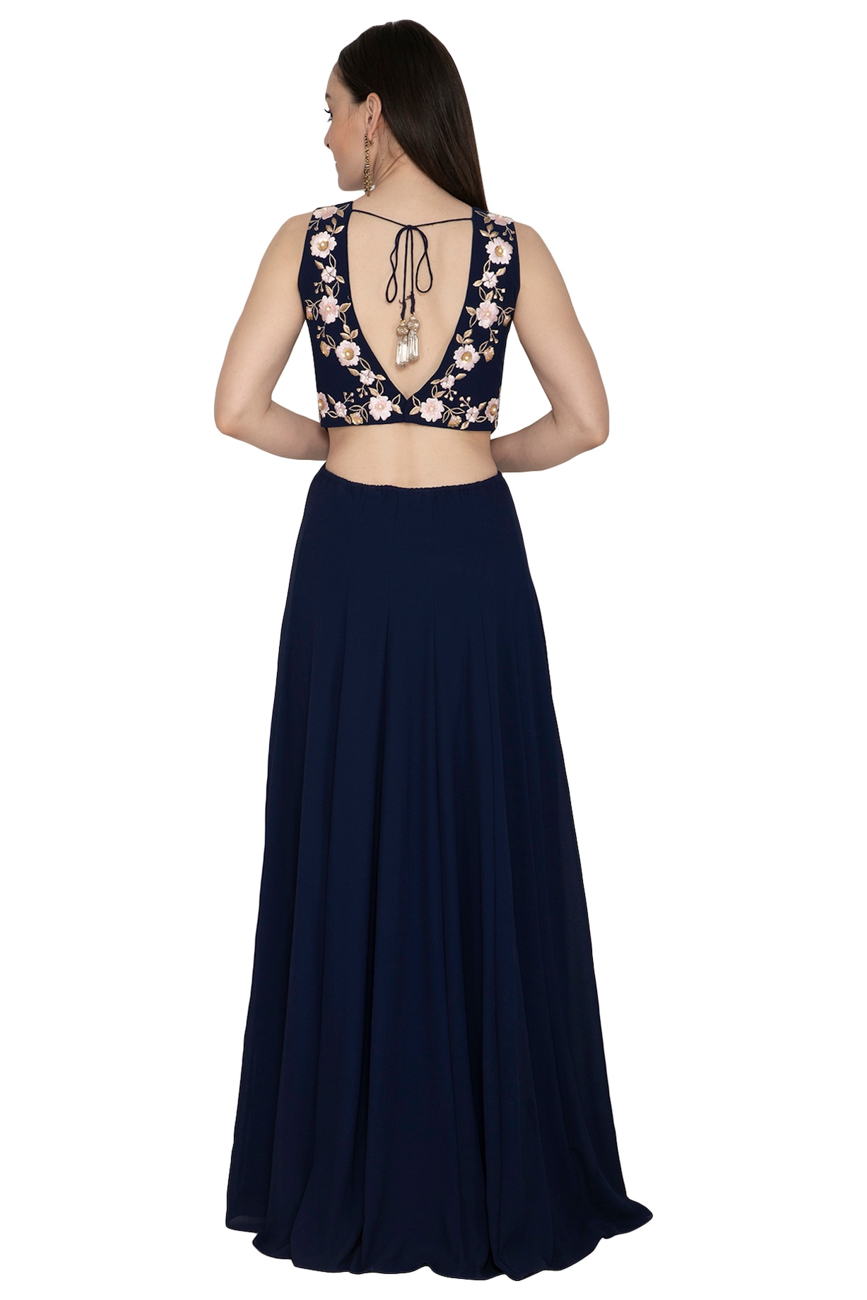 Marina Blue Embroidered Gown main image 1