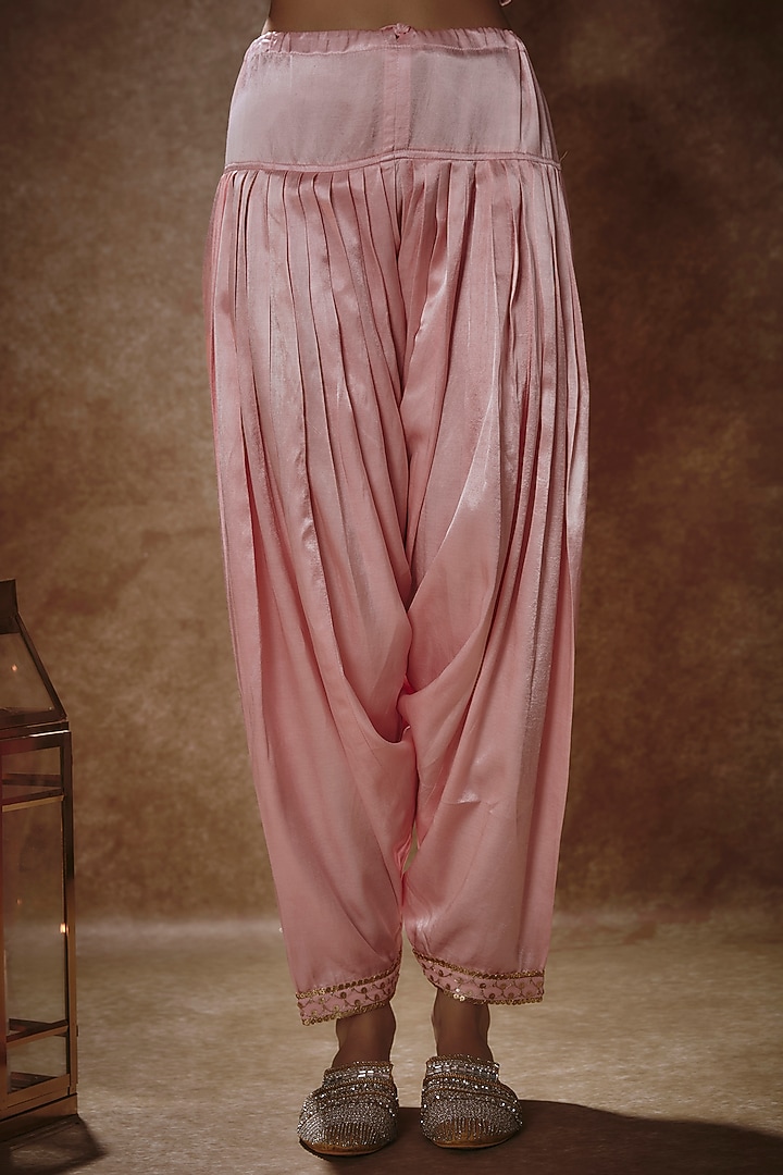 Blush Pink Viscose Georgette Sequins Embellished Kurta Set by Renee Label at Pernia's Pop Up Shop