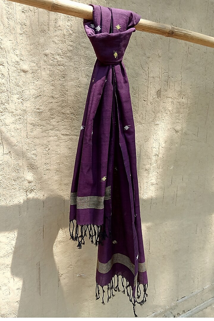 Purple Handmade Stole  by Renuka Kalita