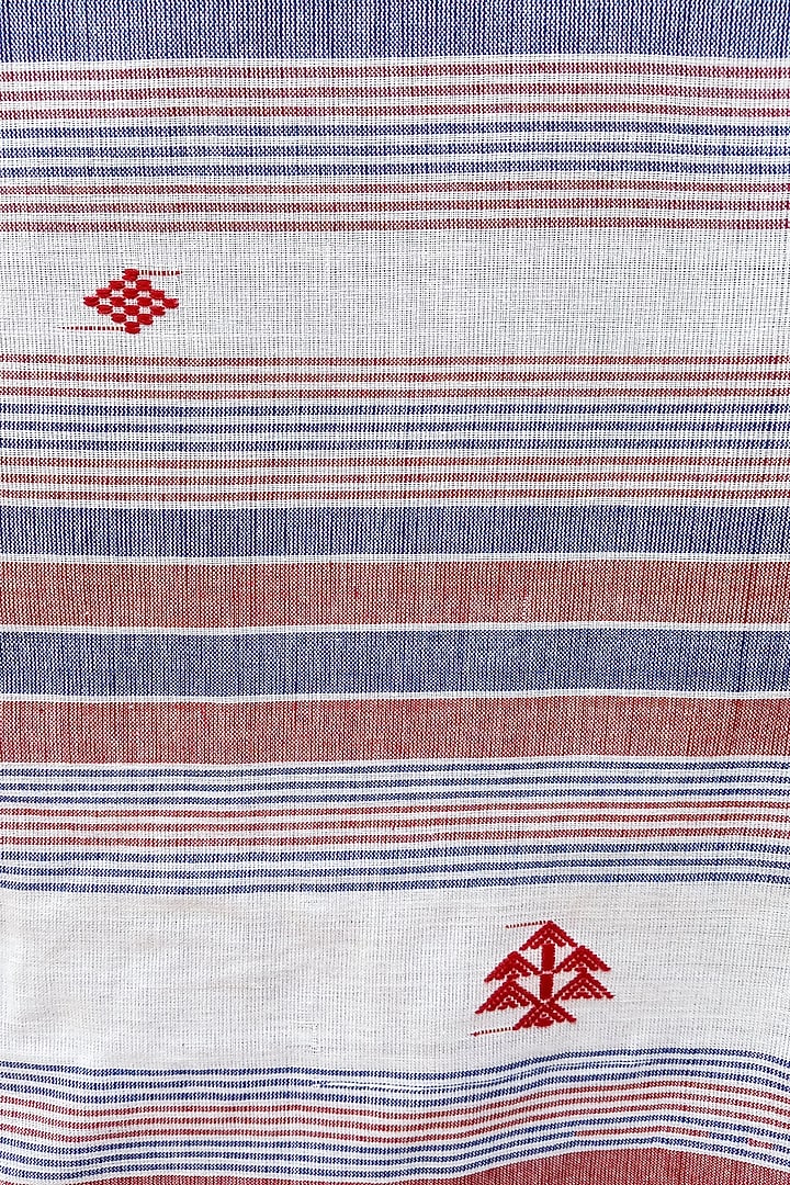 Blue Handmade Saree With Motifs by Renuka Kalita at Pernia's Pop Up Shop