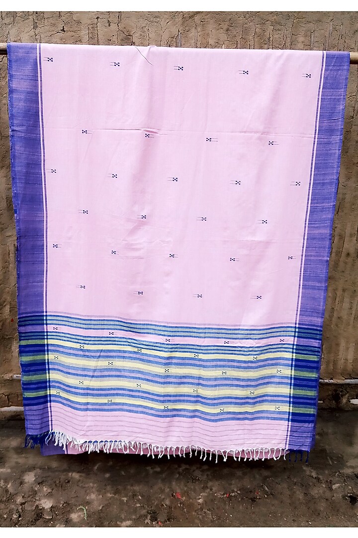 Pink Handmade Saree With Motifs by Renuka Kalita at Pernia's Pop Up Shop