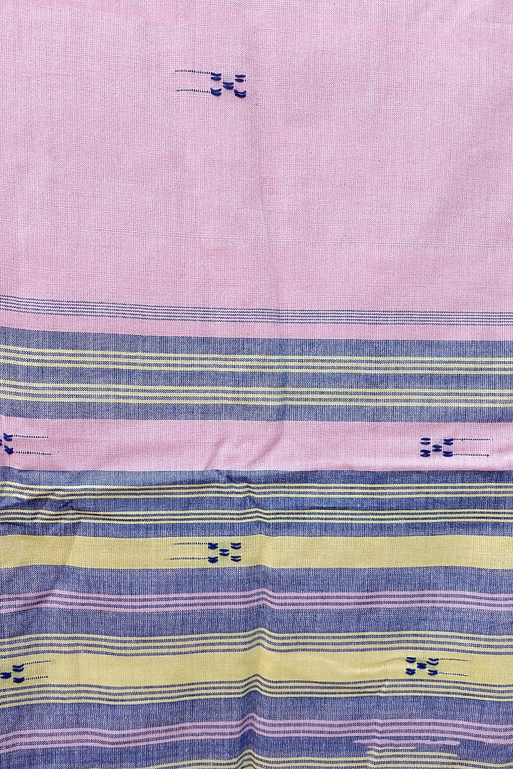 Pink Handmade Saree With Motifs by Renuka Kalita at Pernia's Pop Up Shop