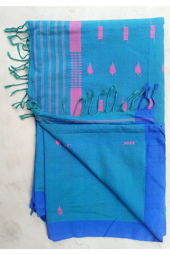 Green Handmade Saree With Motifs by Renuka Kalita at Pernia's Pop Up Shop