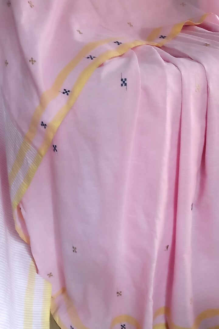 Pink Handmade Saree With Motifs by Renuka Kalita at Pernia's Pop Up Shop