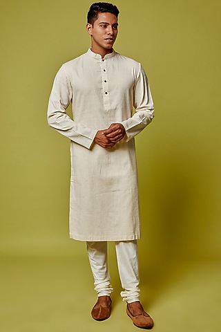 Cream Kala Cotton Kurta Set by RE:O:SA