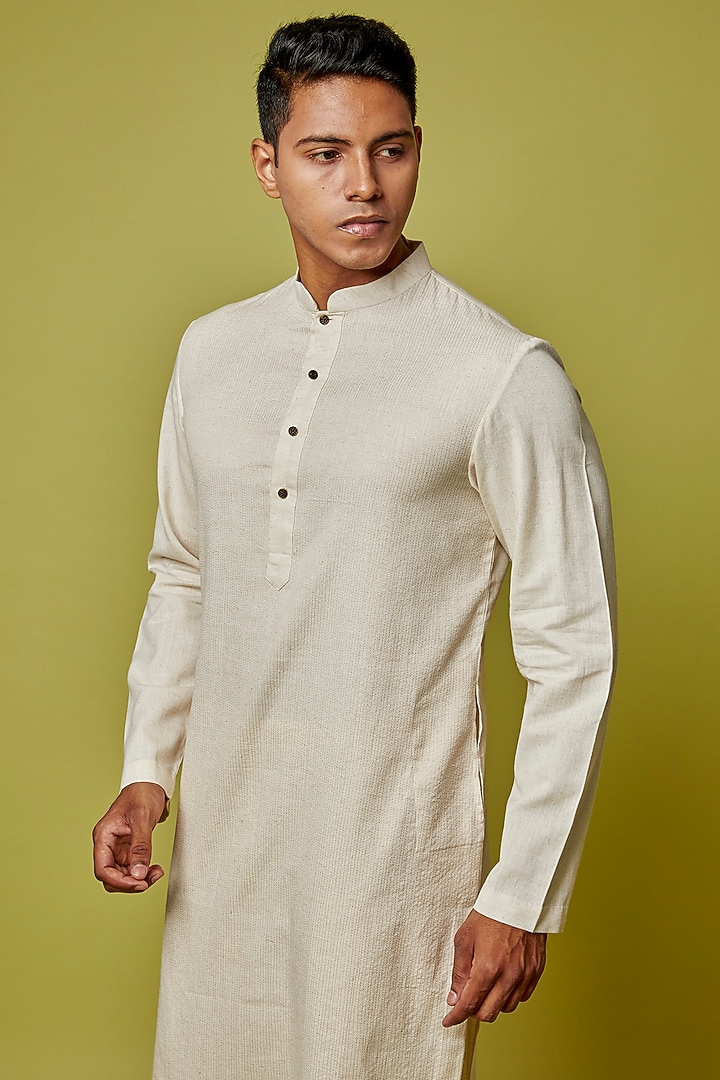 Cream Kala Cotton Kurta Set by RE:O:SA at Pernia's Pop Up Shop