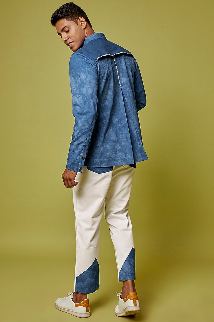 White Cotton Twill Pants by RE:O:SA at Pernia's Pop Up Shop