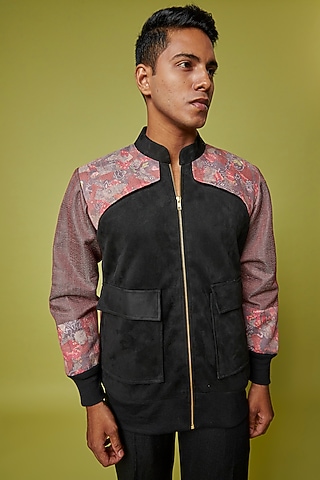 Black Velvet Bomber Jacket by RE:O:SA