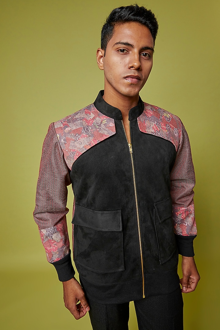 Black Velvet Bomber Jacket by RE:O:SA at Pernia's Pop Up Shop