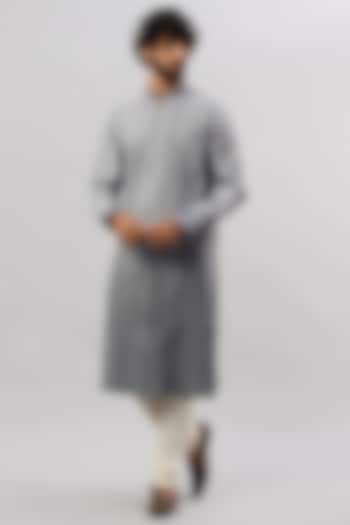 Grey Chanderi Silk Kurta Set by RE:O:SA at Pernia's Pop Up Shop