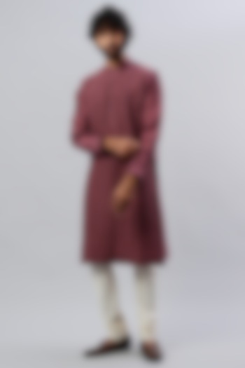 Rose Pink Cotton Silk Kurta Set by RE:O:SA at Pernia's Pop Up Shop