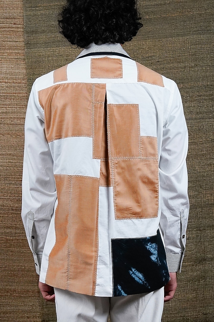 White Poplin Embroidered Party Wear Shirt by RE:O:SA at Pernia's Pop Up Shop