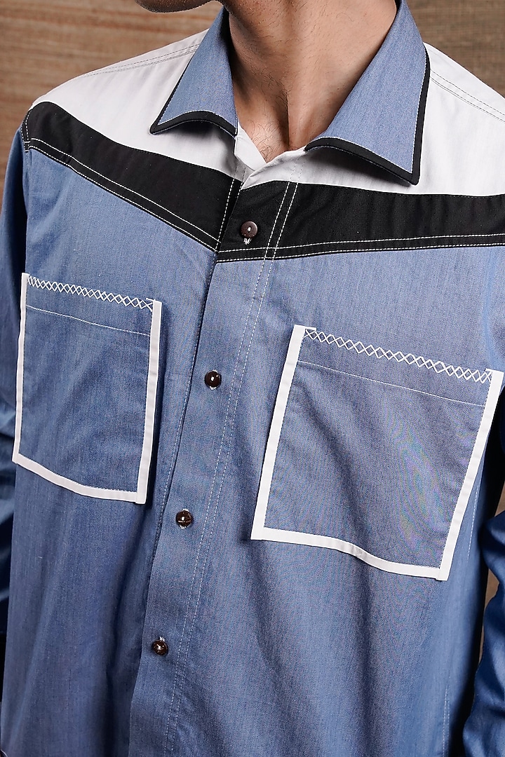 Blue Cotton Denim Co-Ord Set by RE:O:SA at Pernia's Pop Up Shop