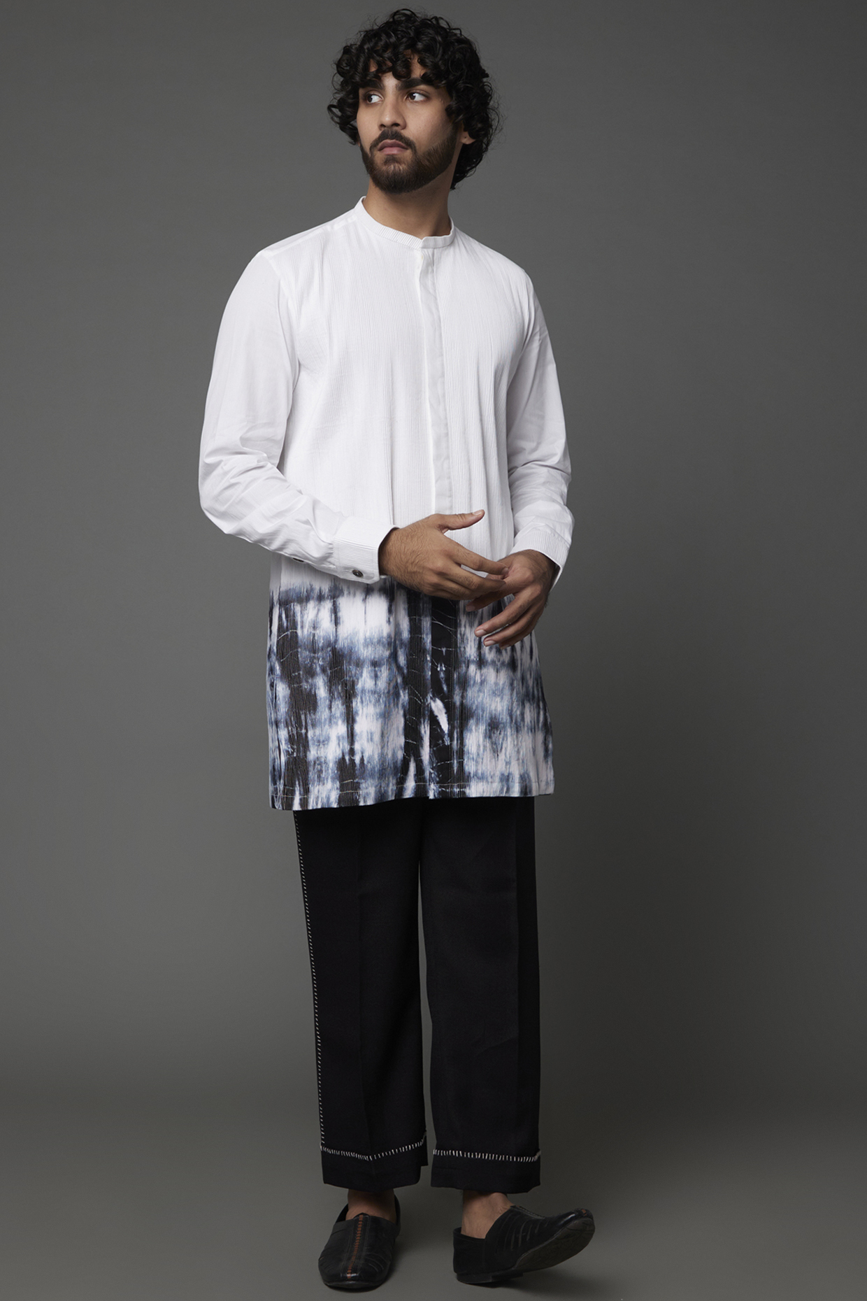 Black Cotton Poplin Pant Set by RE:O:SA