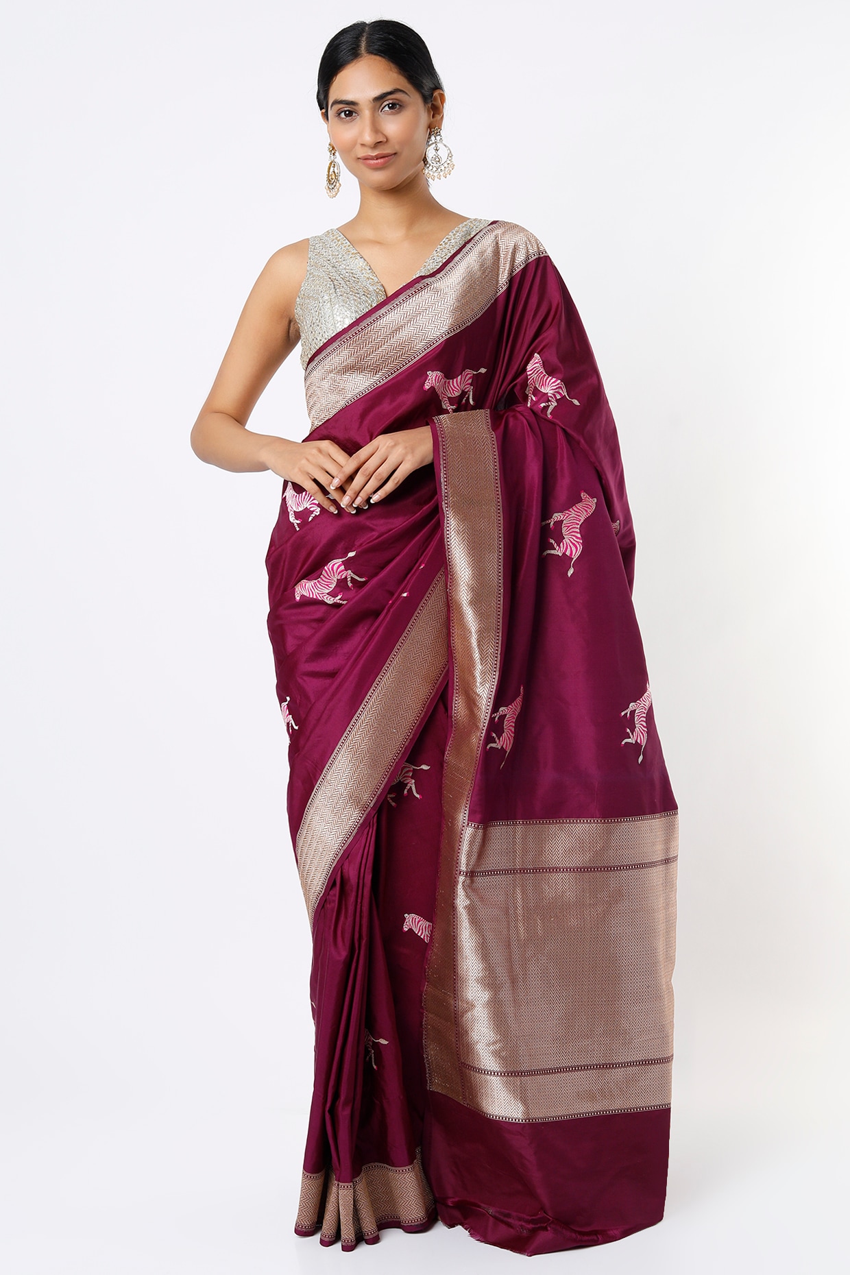 Buy AVANTIKA FASHION Woven Kanjivaram Pure Silk, Art Silk Maroon Sarees  Online @ Best Price In India | Flipkart.com