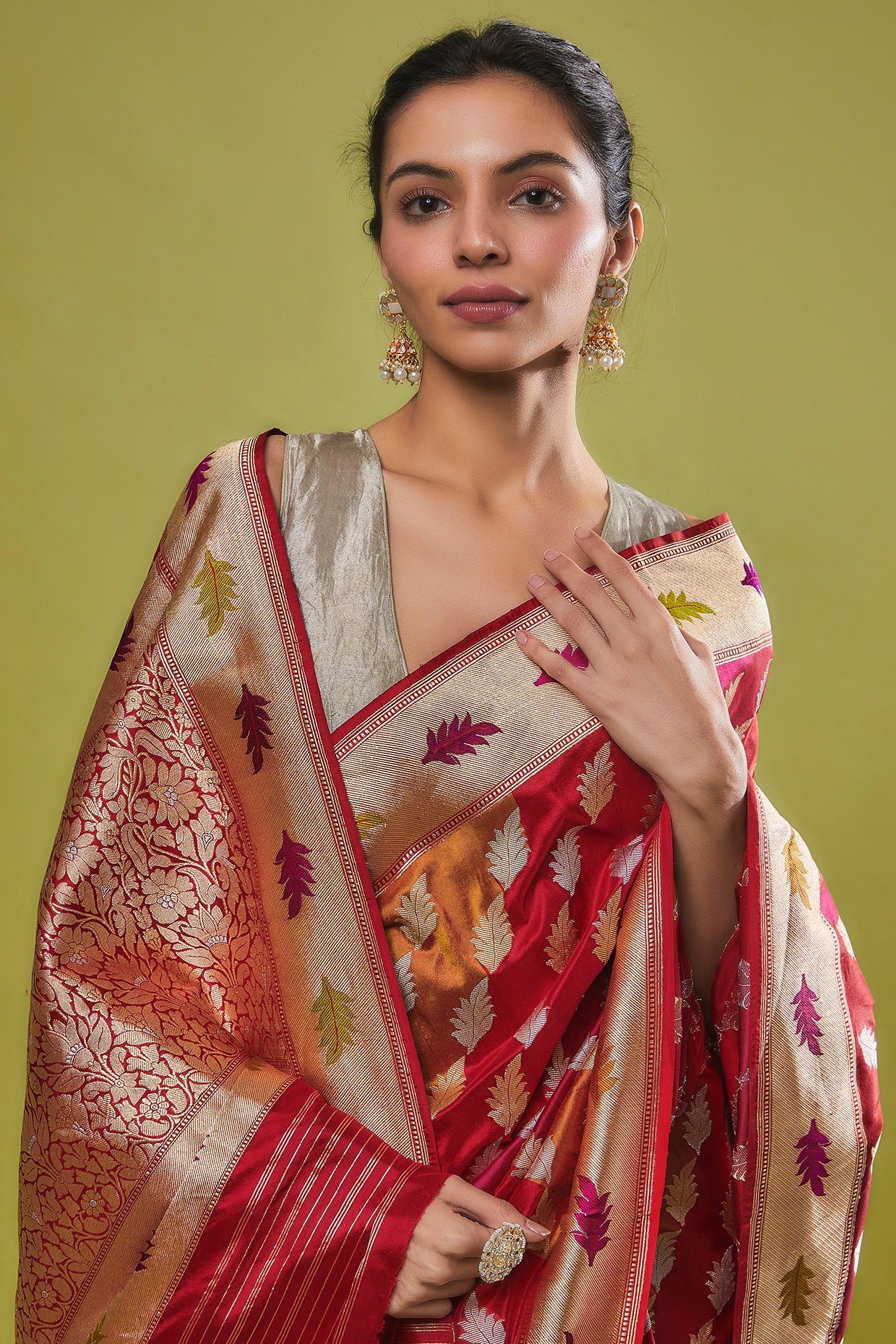 Multi Colour banarasi silk Saree for wedding | keerramnx