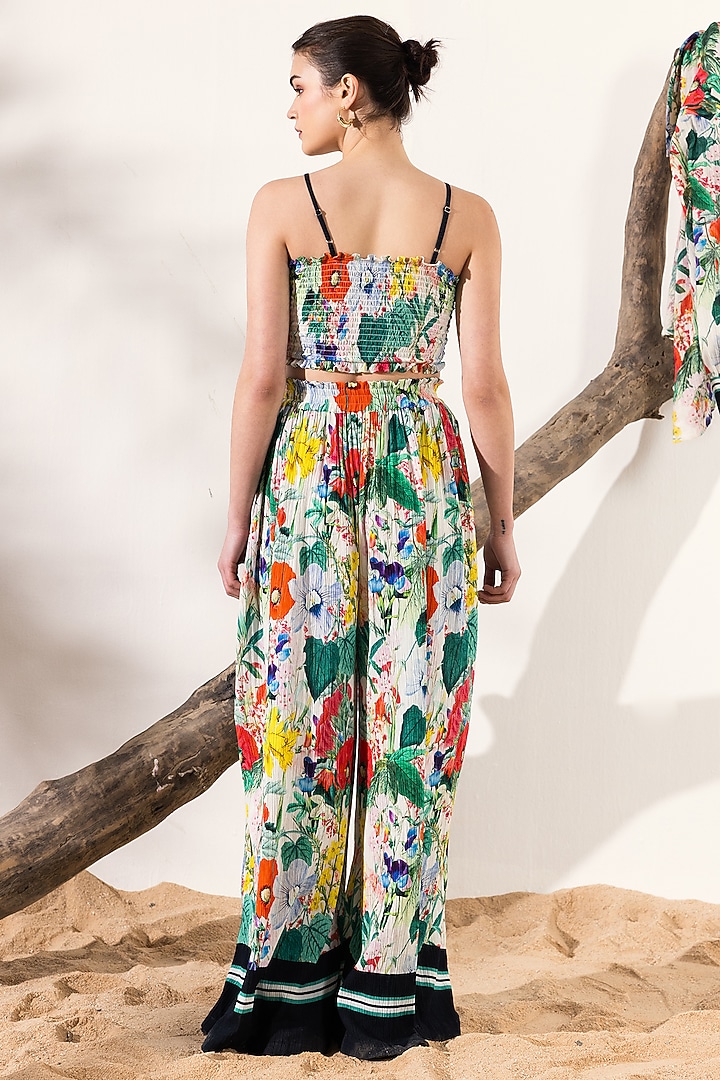 Multi-Colored Cotton Crepe Botanical Printed Co-Ord Set by Reena Sharma at Pernia's Pop Up Shop
