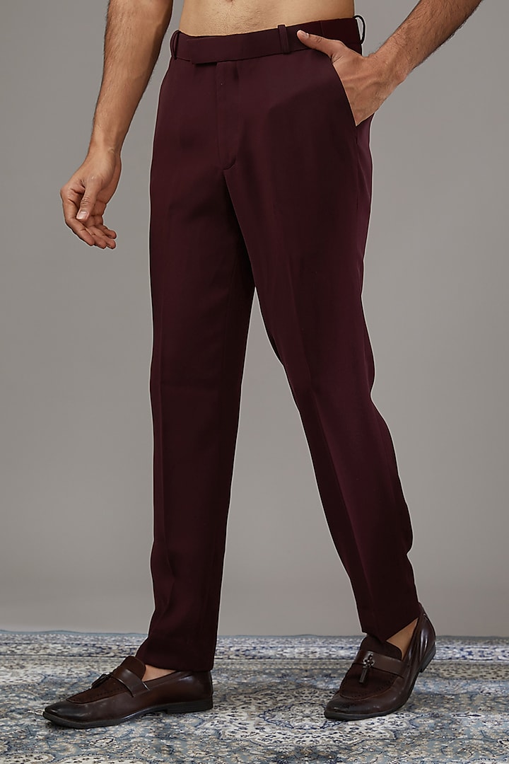Maroon Japanese Suiting Fabric Sequins Work Indowestern Set by RE CHANNEL at Pernia's Pop Up Shop
