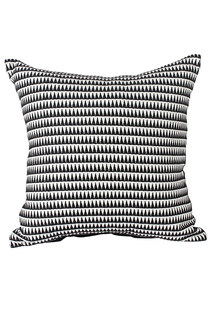 White & Black Embroidered Cushion Cover by Reme lifestyle at Pernia's Pop Up Shop