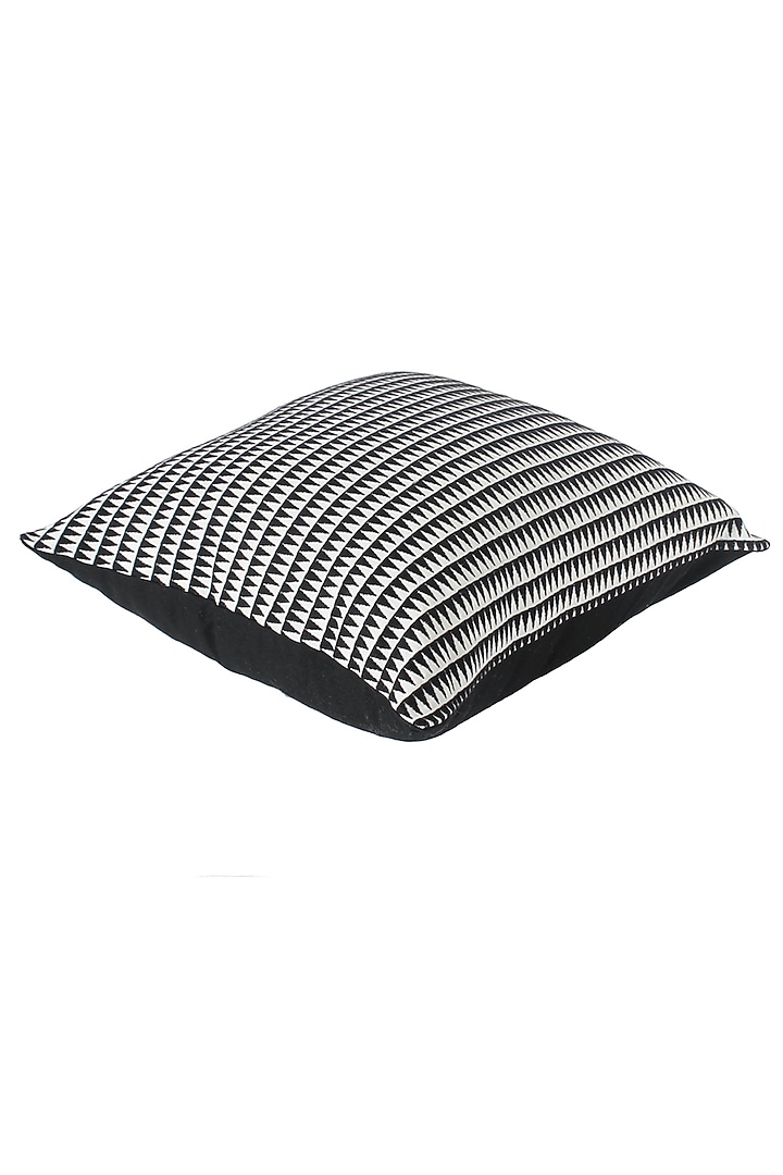 White & Black Embroidered Cushion Cover by Reme lifestyle at Pernia's Pop Up Shop