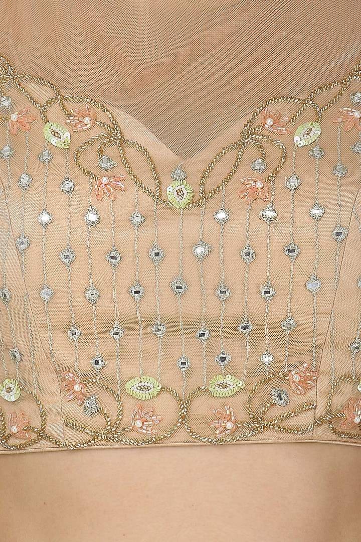 Gold and nude embroidered lehenga set available only at Pernia's Pop Up Shop.