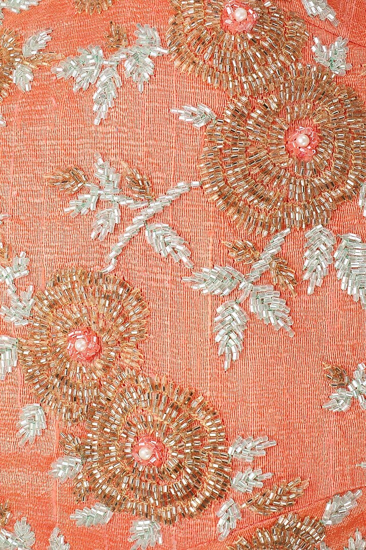 Fresh coral Rose embroidered gown available only at Pernia's Pop Up Shop.