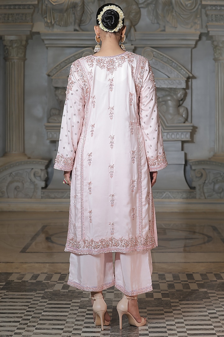 Baby Pink Organza & Tissue Pakistani Kurta Set by Rajani Gupta at Pernia's Pop Up Shop
