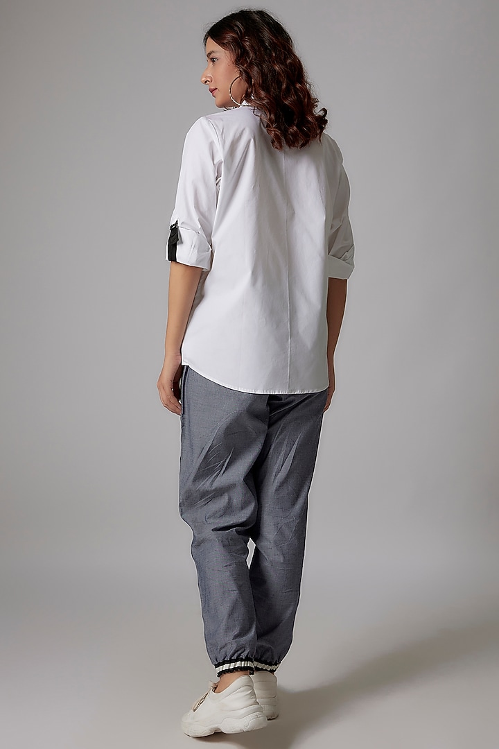 White Cotton Poplin Shirt by Richaa Goenka at Pernia's Pop Up Shop