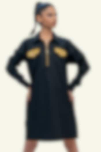Black Cotton Mini Summer Dress by Richaa Goenka at Pernia's Pop Up Shop