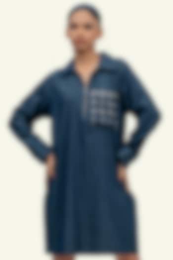 Blue Denim Cotton Mini Summer Dress by Richaa Goenka at Pernia's Pop Up Shop