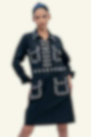 Black Denim Cotton Mini Summer Dress by Richaa Goenka at Pernia's Pop Up Shop