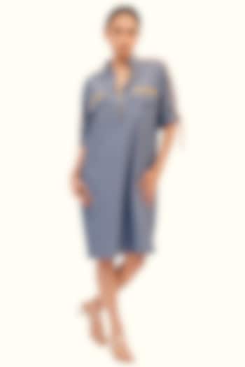 Blue Chambray Summer Dress by Richaa Goenka at Pernia's Pop Up Shop
