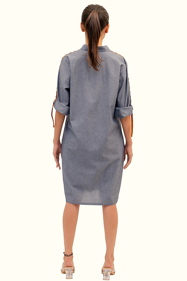Blue Chambray Summer Dress by Richaa Goenka at Pernia's Pop Up Shop