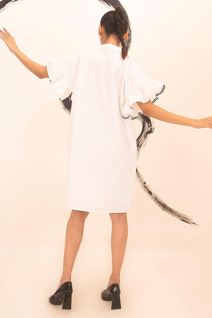 White Cotton Foil Printed Summer Dress by Richaa Goenka at Pernia's Pop Up Shop