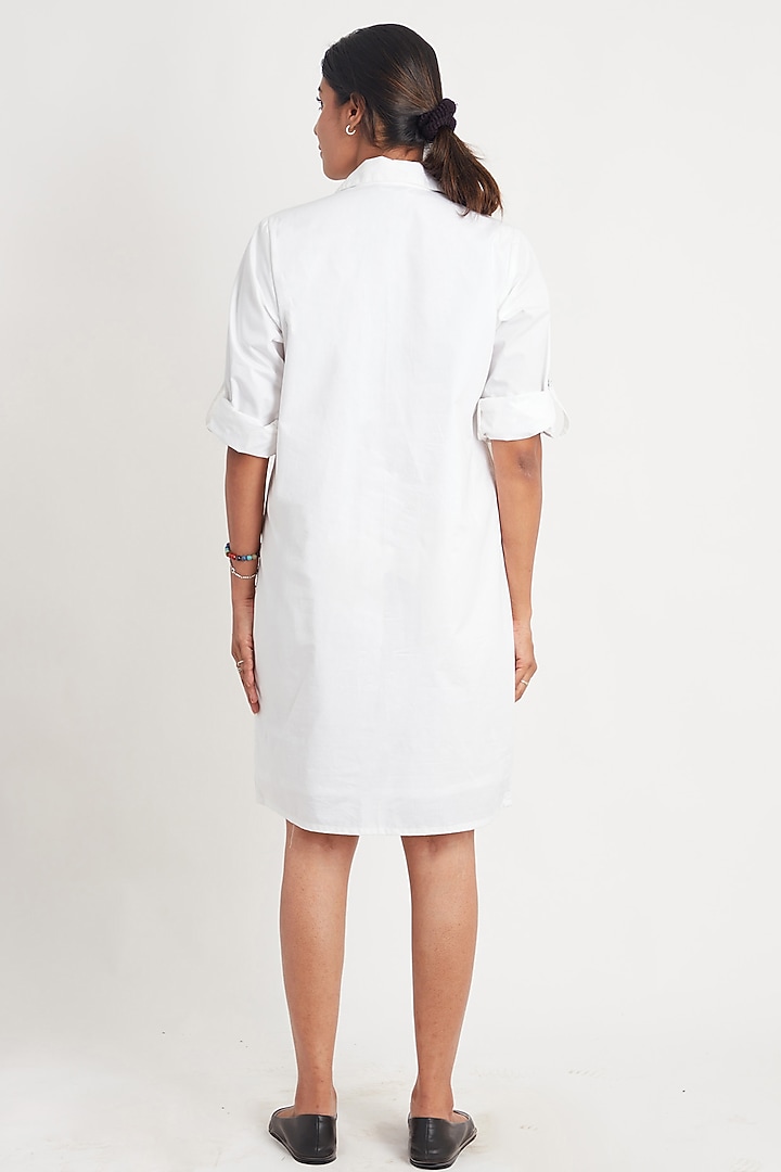 White Cotton Foil Printed Summer Dress by Richaa Goenka at Pernia's Pop Up Shop
