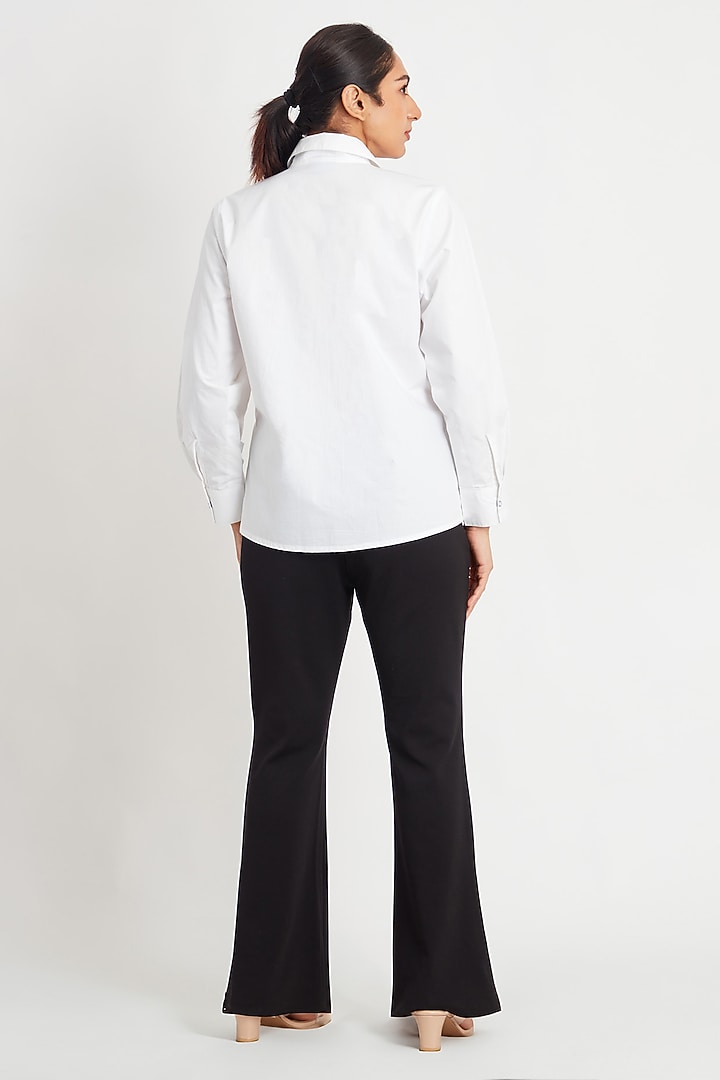 White Cotton Embroidered Shirt by Richaa Goenka at Pernia's Pop Up Shop