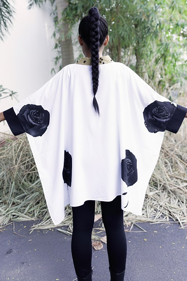 White Cotton Poncho-Style Shirt by Richaa Goenka at Pernia's Pop Up Shop