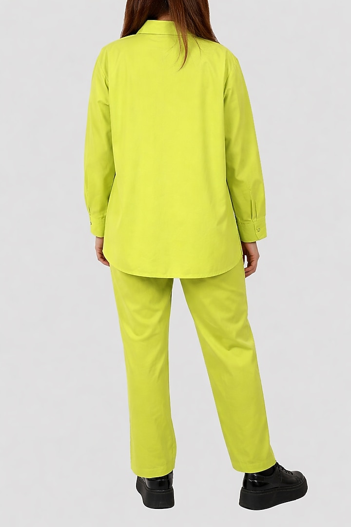 Neon Green Cotton Printed Shirt by Richaa Goenka at Pernia's Pop Up Shop
