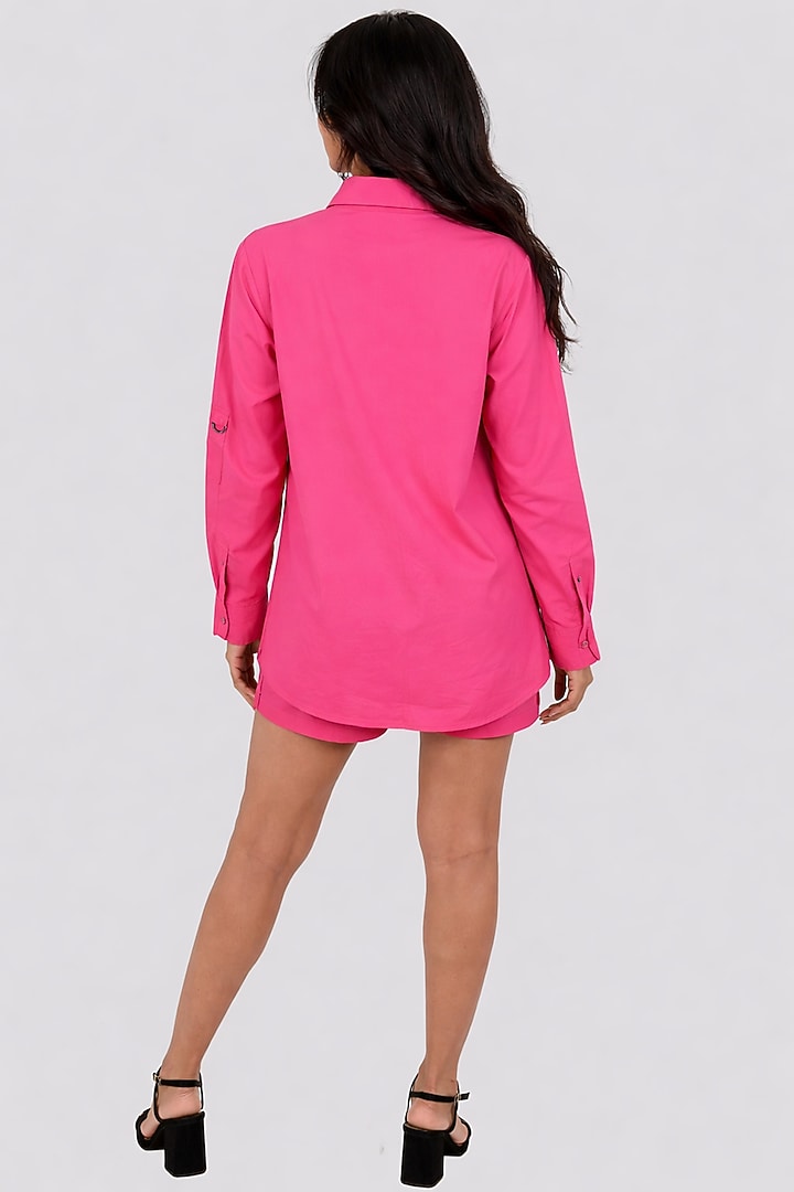 Hot Pink Cotton Shirt by Richaa Goenka at Pernia's Pop Up Shop