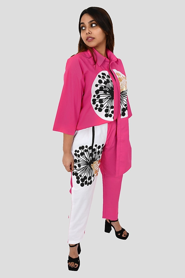 Hot Pink & White Cotton Co-Ord Set by Richaa Goenka at Pernia's Pop Up Shop