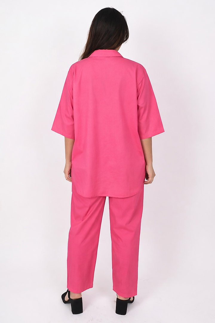 Hot Pink & White Cotton Co-Ord Set by Richaa Goenka at Pernia's Pop Up Shop