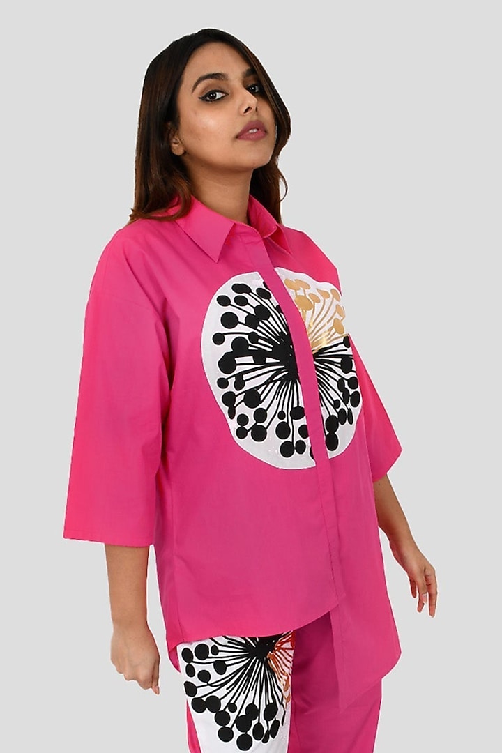 Hot Pink & White Cotton Co-Ord Set by Richaa Goenka at Pernia's Pop Up Shop