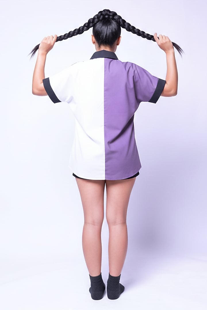 Lilac & White Cotton Shirt by Richaa Goenka at Pernia's Pop Up Shop