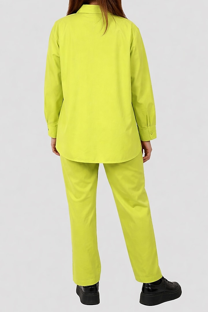 Neon Green Cotton Co-Ord Set by Richaa Goenka at Pernia's Pop Up Shop