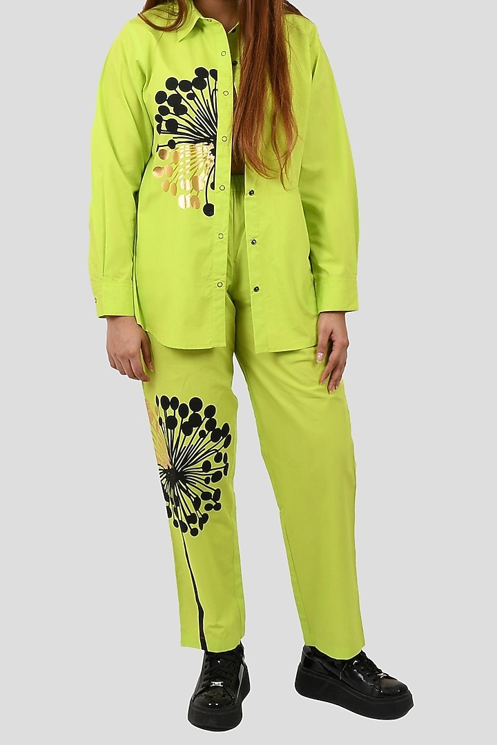 Neon Green Cotton Co-Ord Set by Richaa Goenka at Pernia's Pop Up Shop