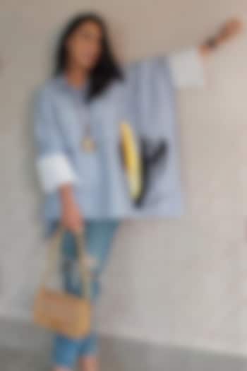 White Cotton Poncho-Style Shirt by Richaa Goenka at Pernia's Pop Up Shop