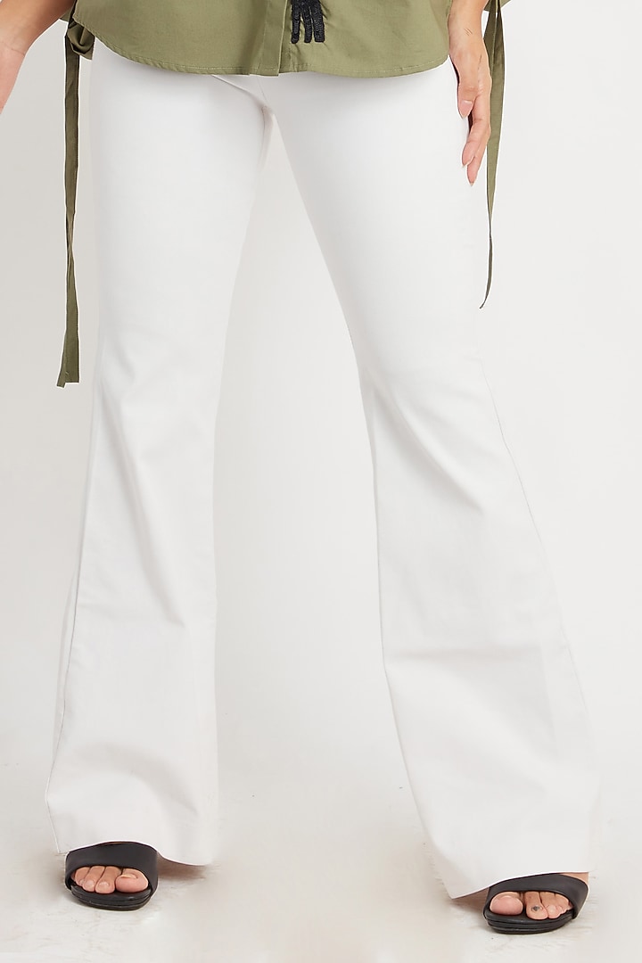 Olive Cotton Embroidered Shirt by Richaa Goenka at Pernia's Pop Up Shop