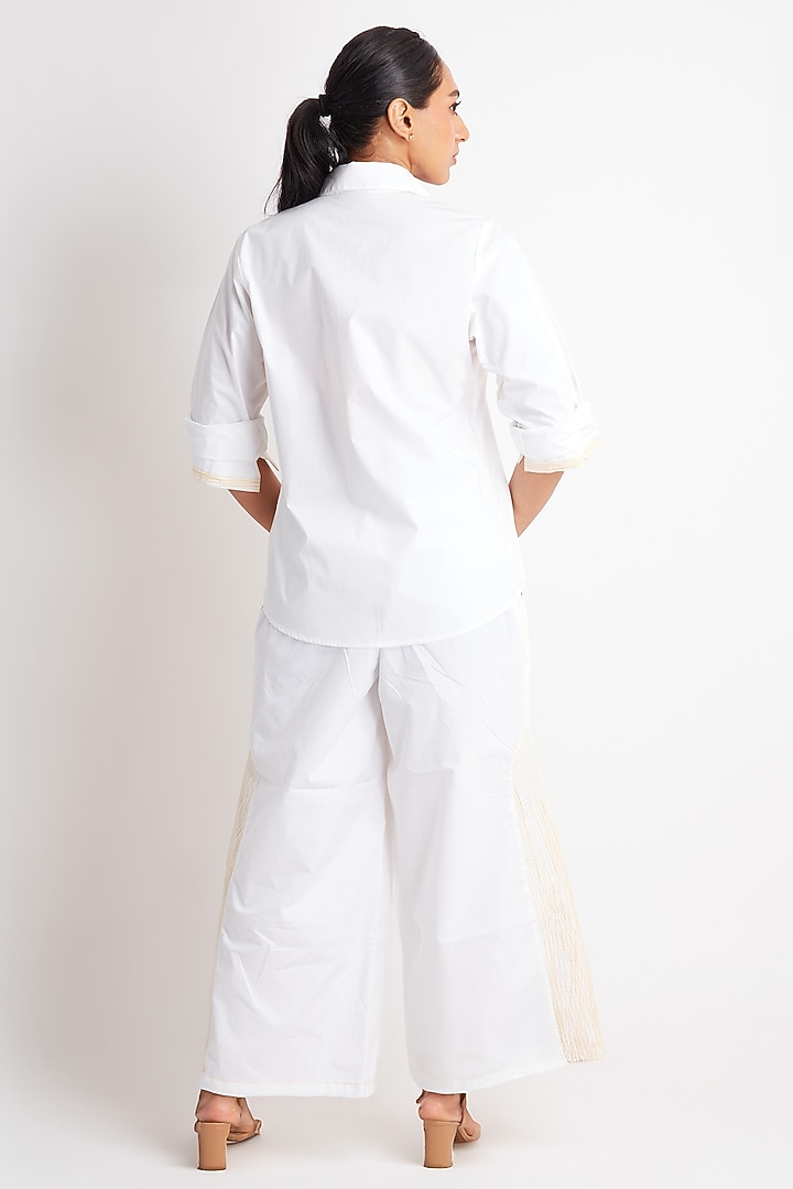 White Cotton Embroidered Co-ord Set by Richaa Goenka at Pernia's Pop Up Shop