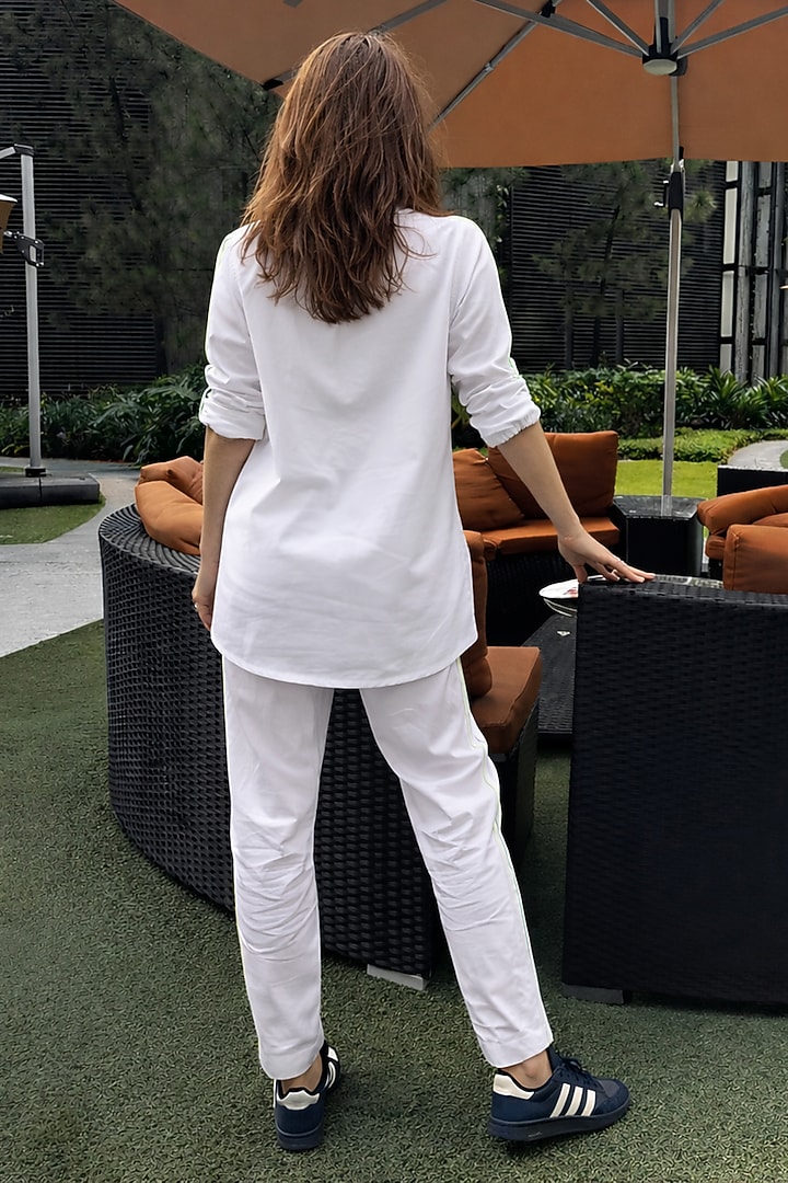 White Cotton Embroidered Co-ord Set by Richaa Goenka at Pernia's Pop Up Shop